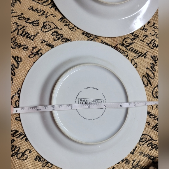 🛒🛍️💥Vintage oneida pumpkin hallow set of 4 dessert /salad plates w/box - Picture 12 of 12